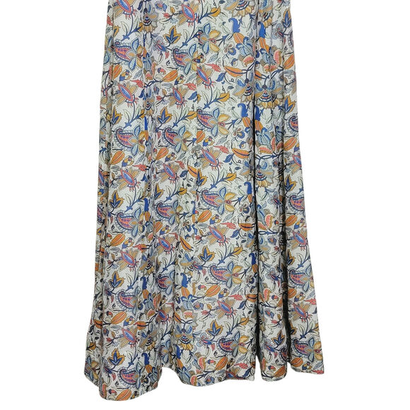 Boden Floral Paisley Print Midi Dress Full Skirt Short Sleeve Linen Summer 10L - Picture 11 of 16